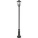 Bayland 3 Light 111.25 inch Black Outdoor Post Mounted Fixture