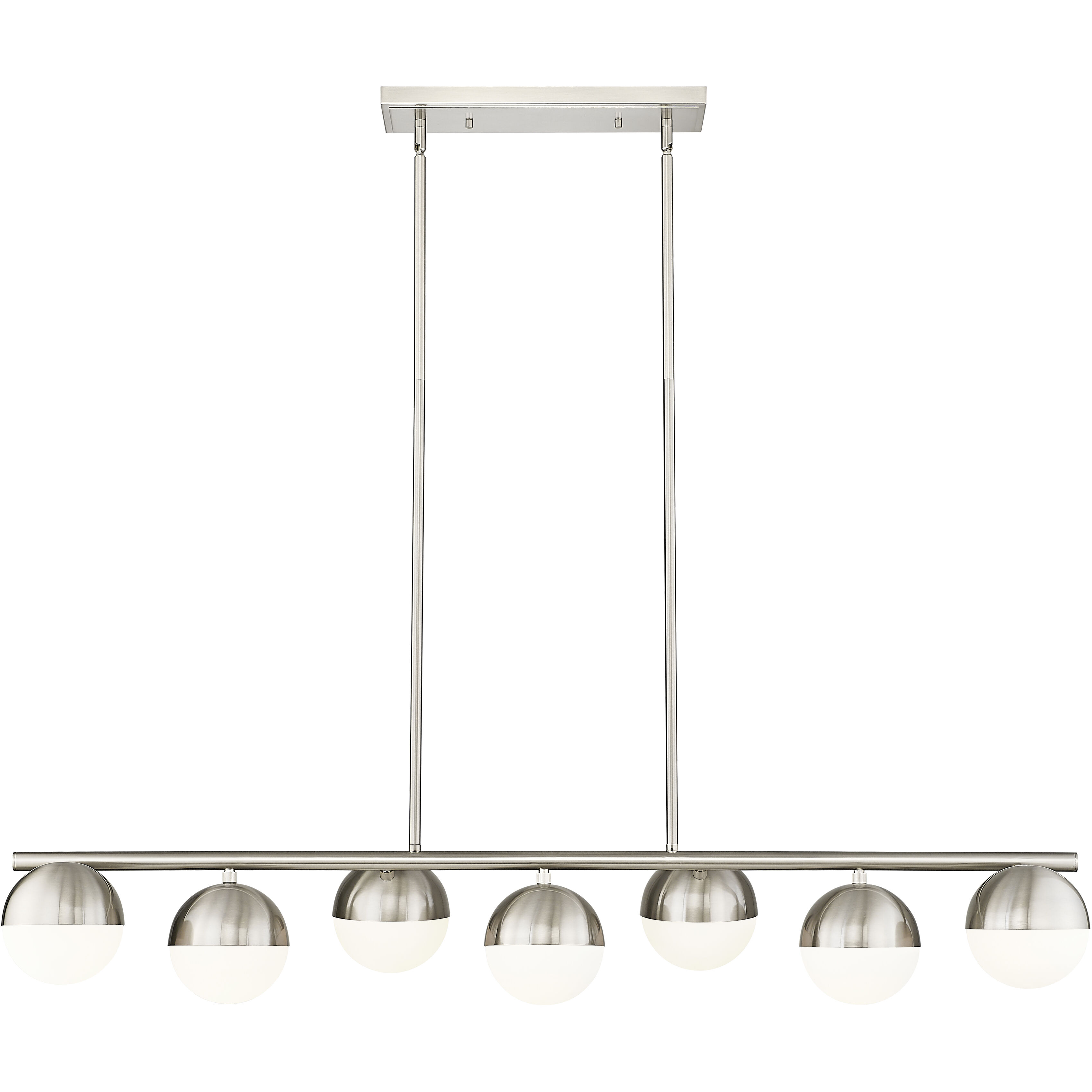 Realm Sphere Linear Chandelier Ceiling Light in Brushed Nickel