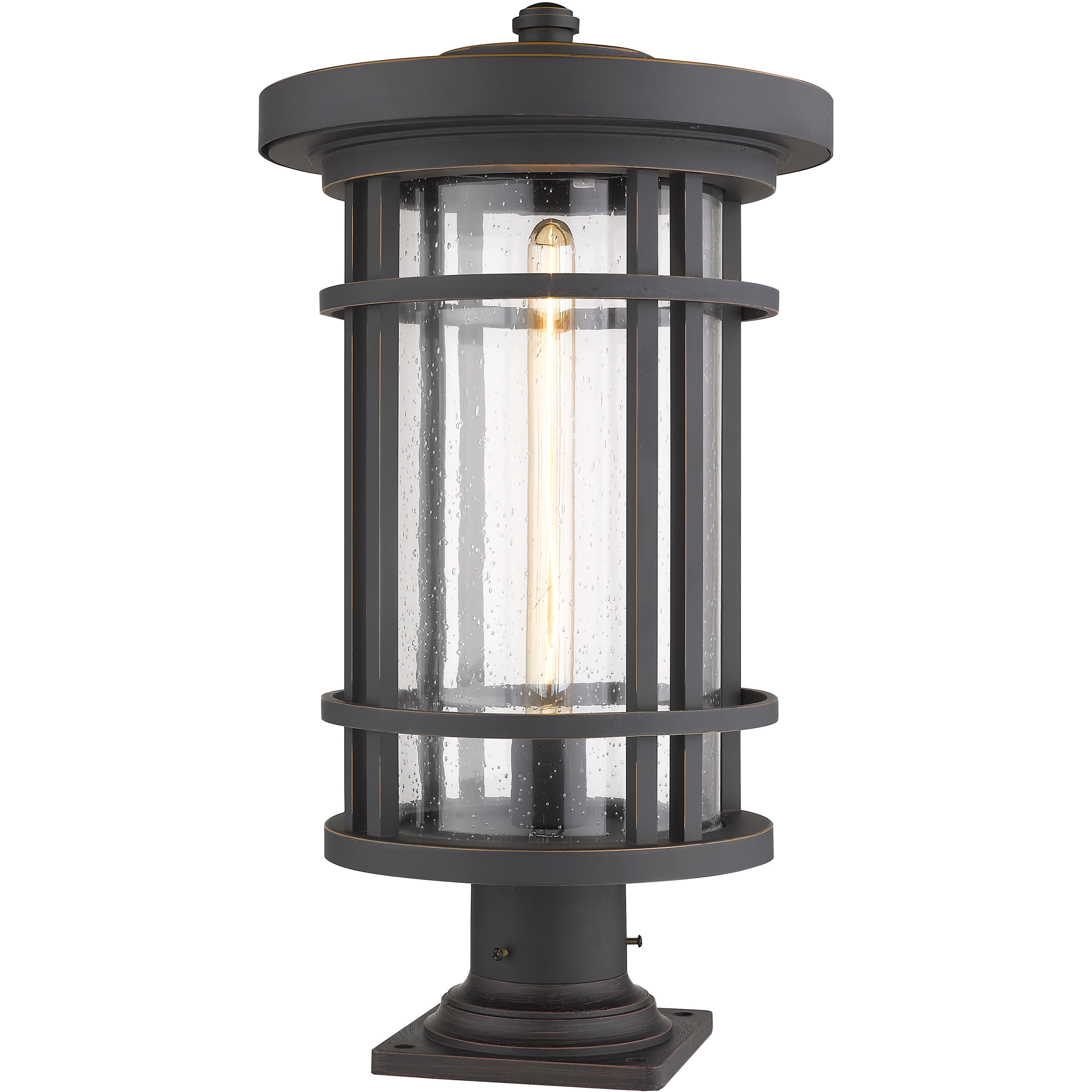 Jordan 1 Light 22.25 inch Oil Rubbed Bronze Outdoor Pier Mounted Fixture in 11.25