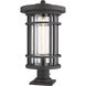 Jordan 1 Light 22.25 inch Oil Rubbed Bronze Outdoor Pier Mounted Fixture in 11.25