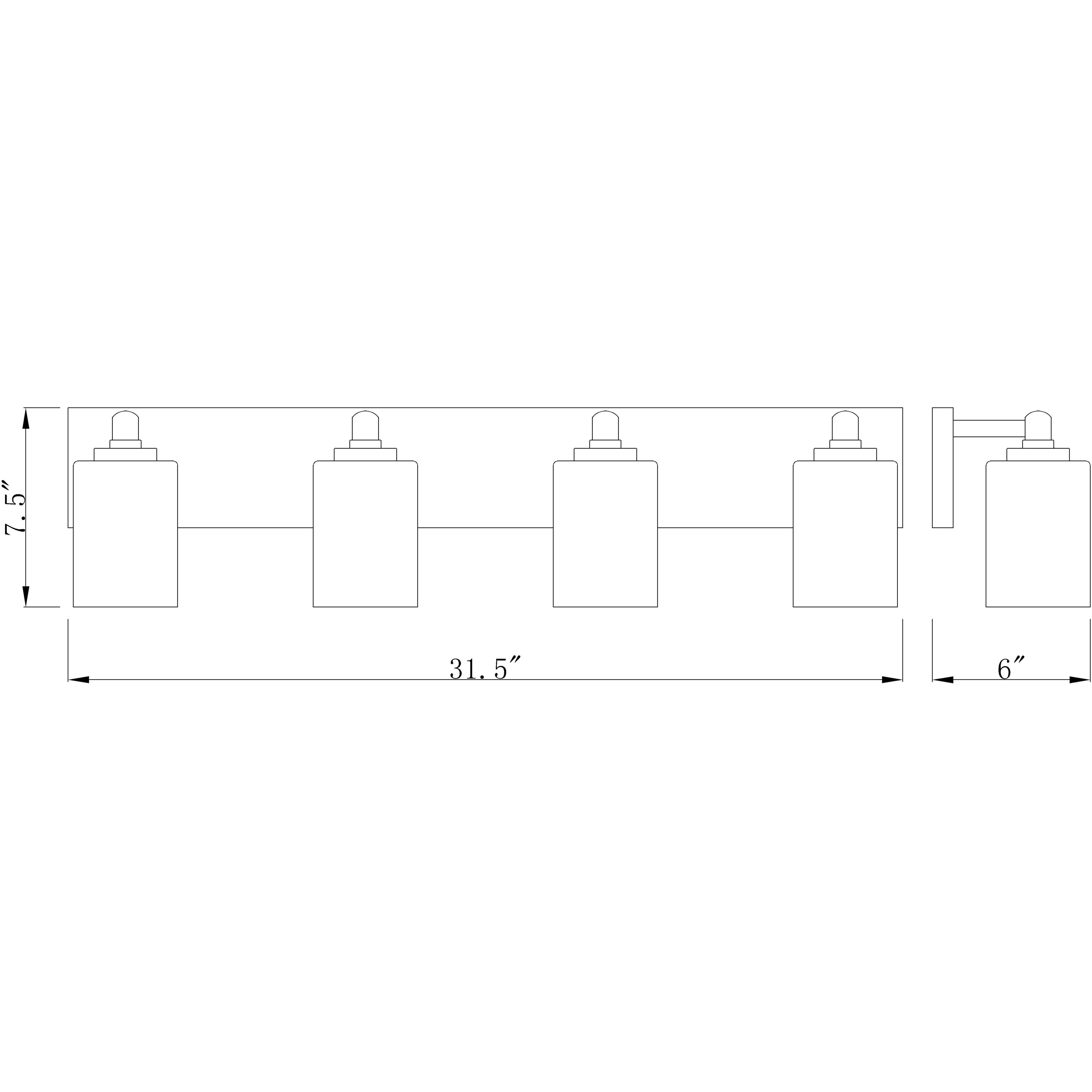 Soledad 4 Light 31.5 inch Chrome Vanity Wall Light