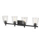 Bohin 4 Light 32 inch Matte Black Vanity Wall Light