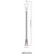 Gannon 3 Light 125.5 inch Black Outdoor Post Mounted Fixture in G9