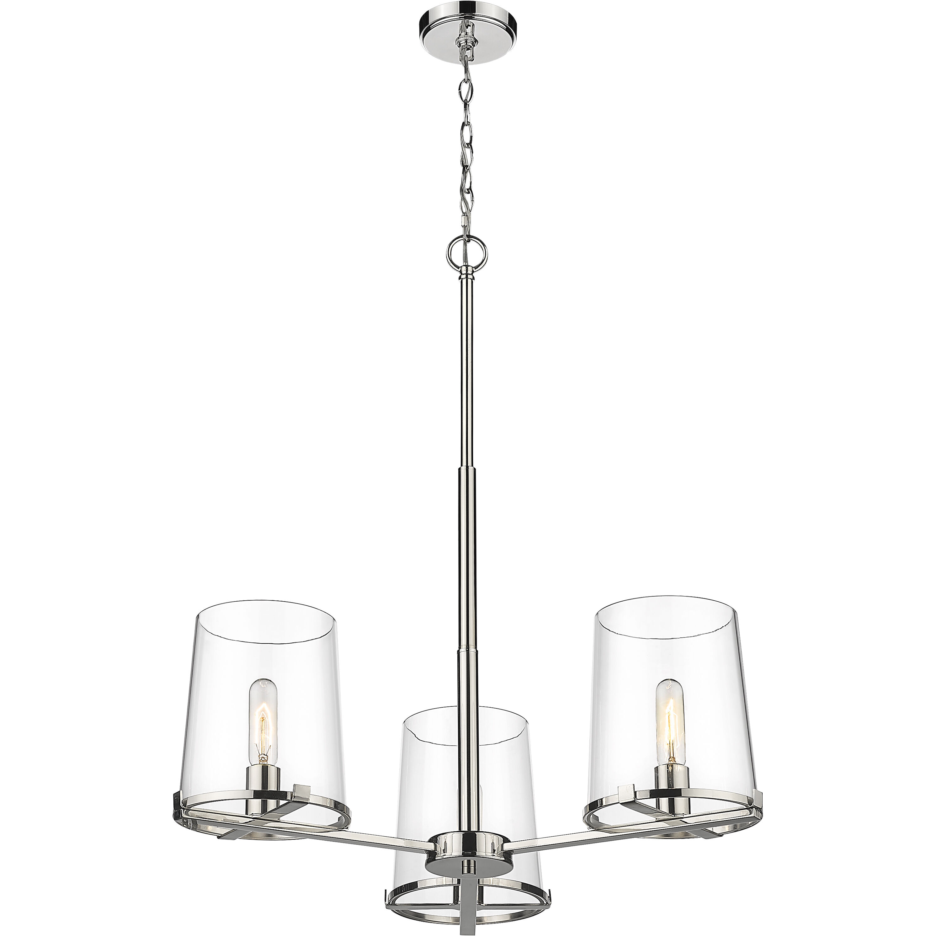 Callista 3 Light 28 inch Polished Nickel Chandelier Ceiling Light