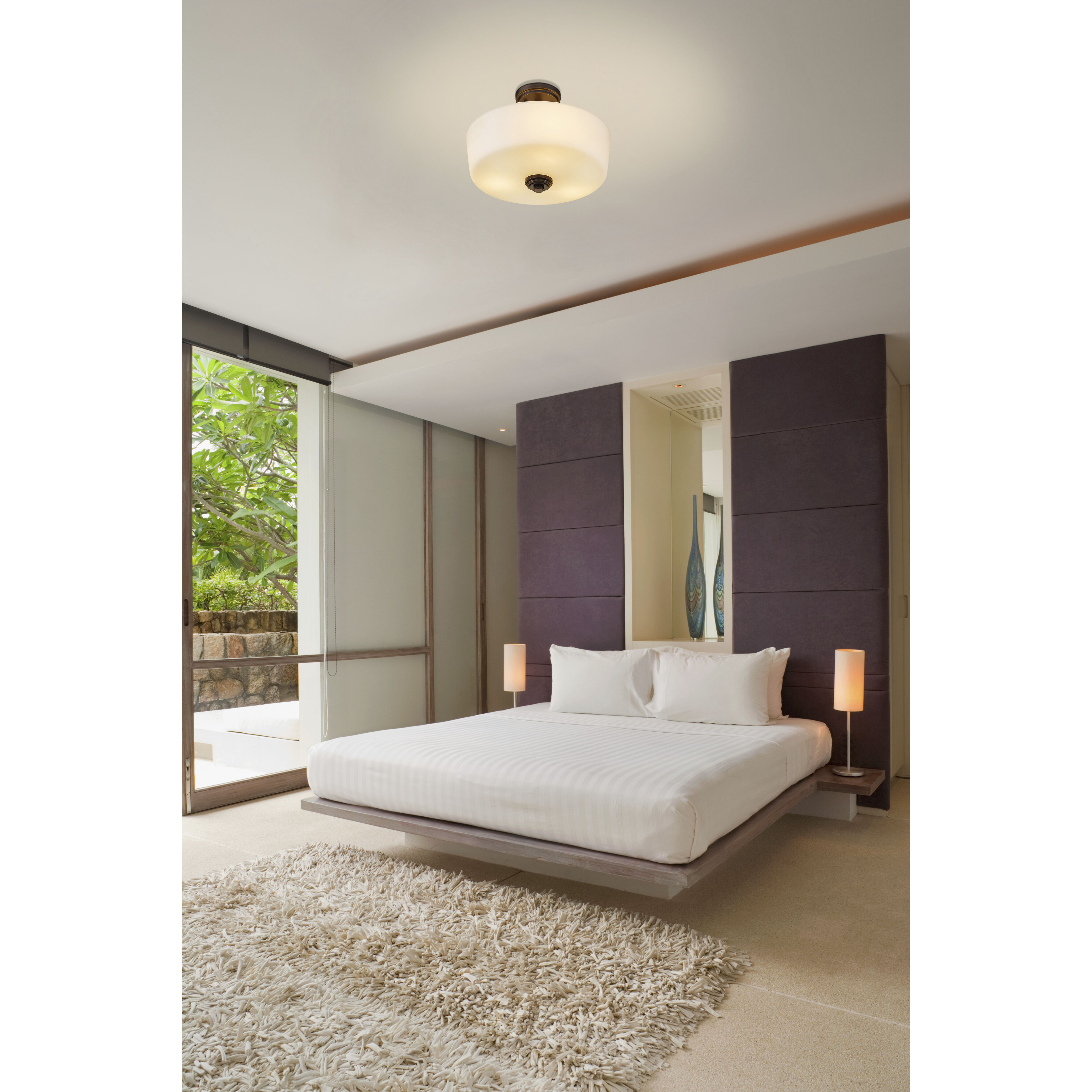 Arlington 3 Light 14.75 inch Bronze Semi Flush Mount Ceiling Light