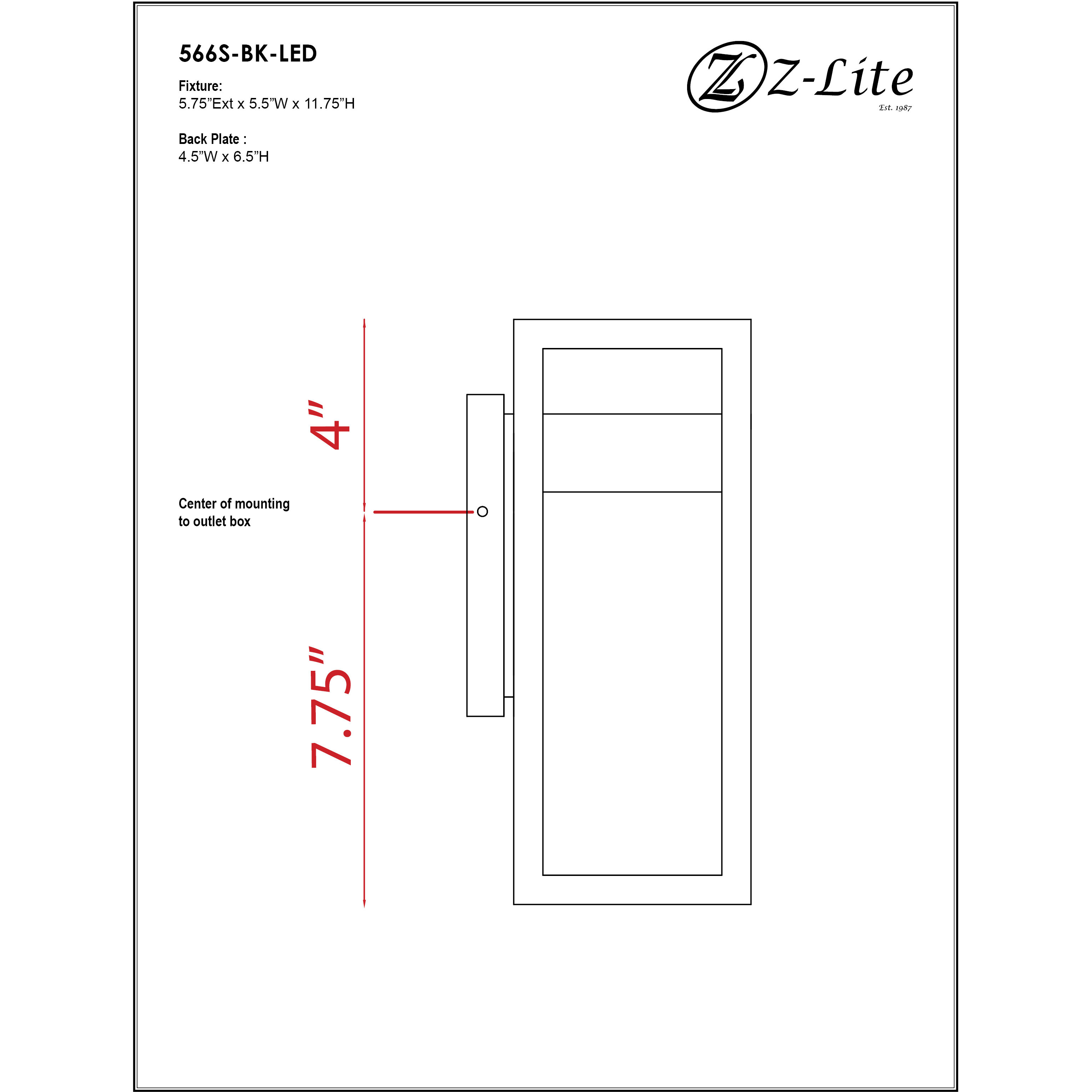 Luttrel LED 11.75 inch Black Outdoor Wall Light