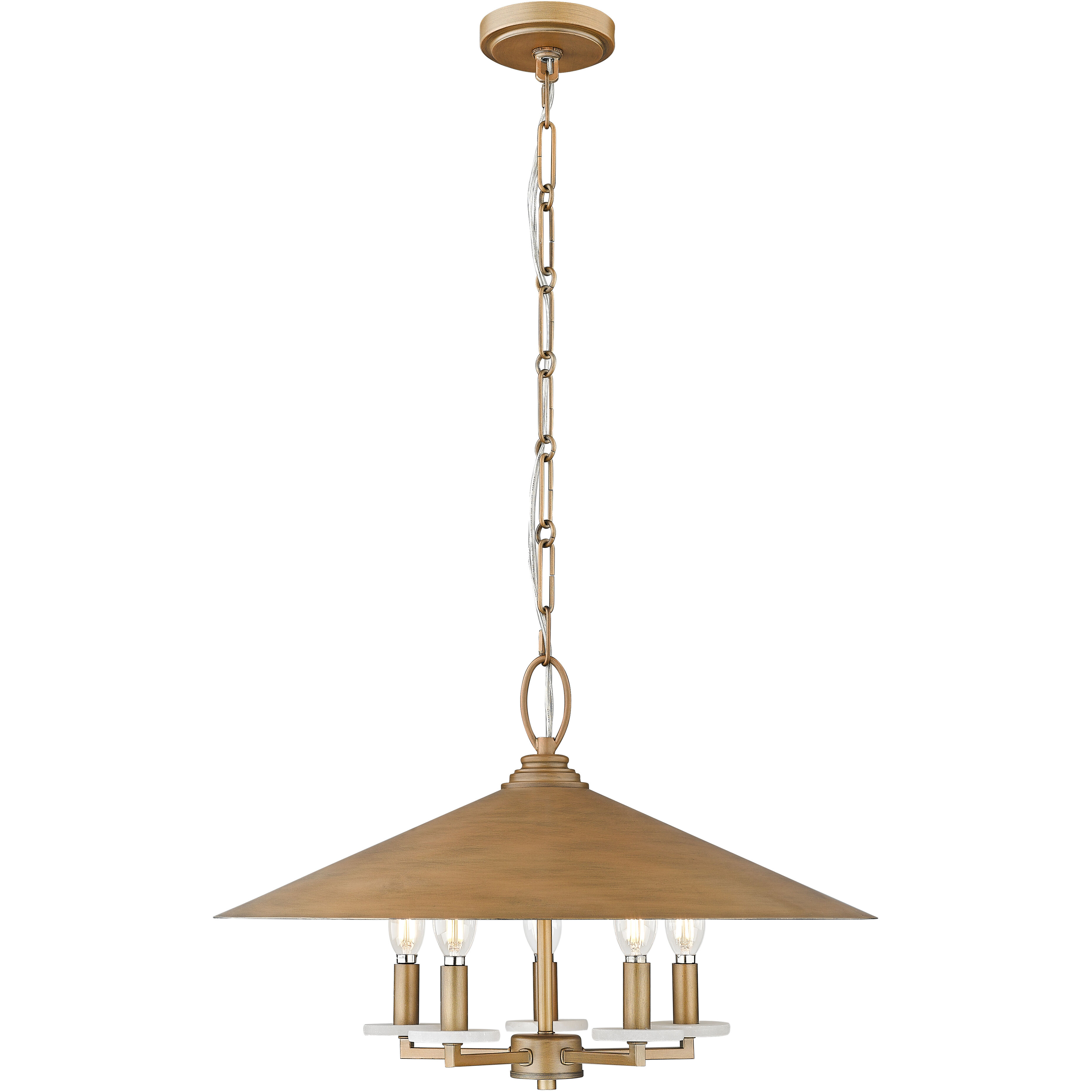 Rialto 5 Light 22 inch Signature Gold Pendant Ceiling Light