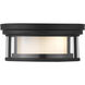 Willow 2 Light 12 inch Matte Black Flush Mount Ceiling Light