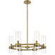 Datus 6 Light 26 inch Rubbed Brass Chandelier Ceiling Light