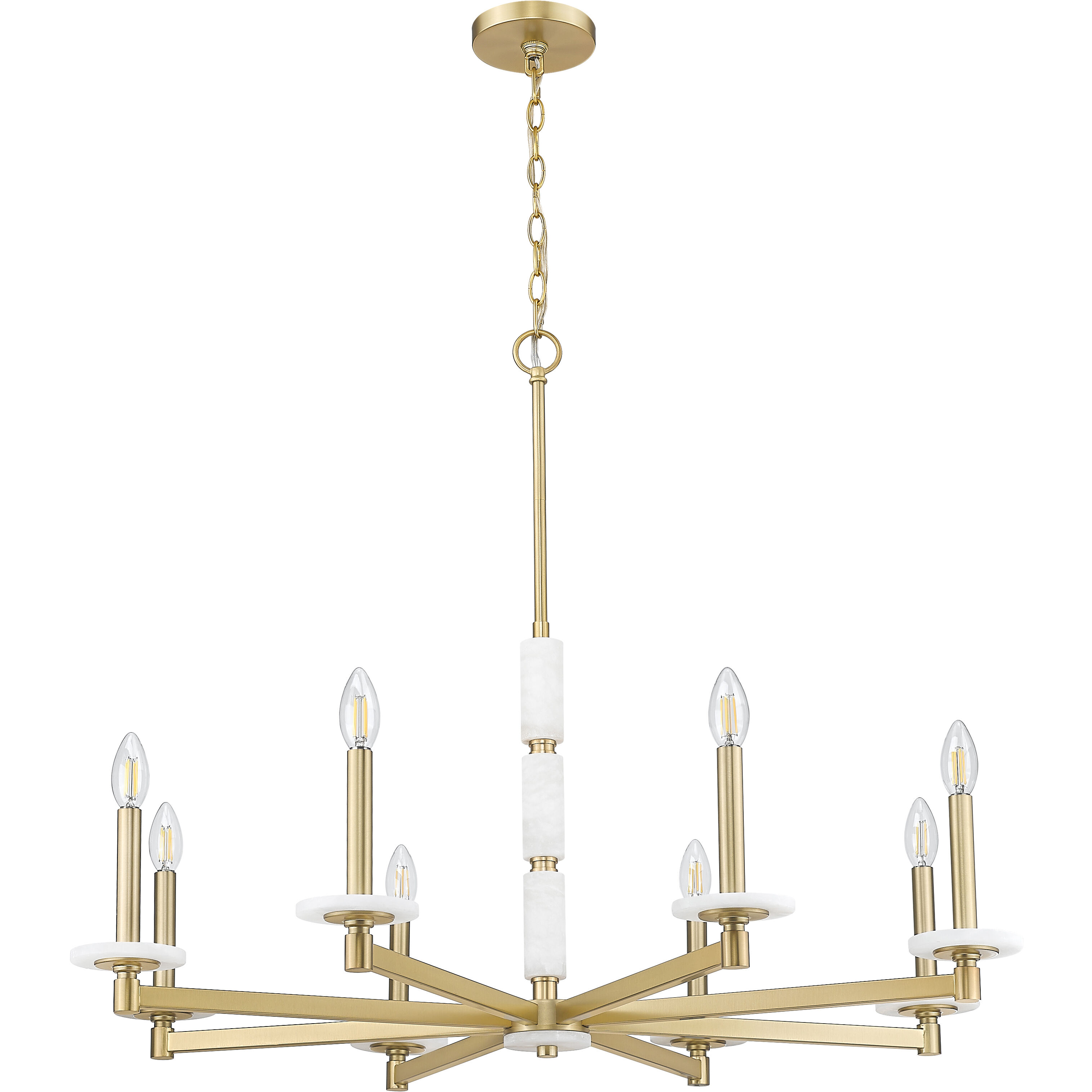 Kaden 8 Light 36.5 inch Modern Gold Chandelier Ceiling Light