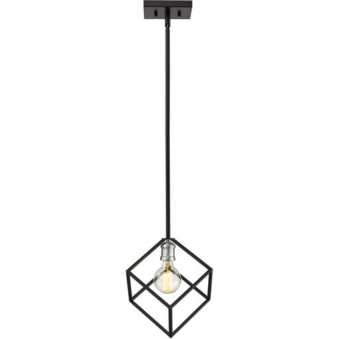 Vertical 1 Light 11 inch Matte Black/Brushed Nickel Pendant Ceiling Light