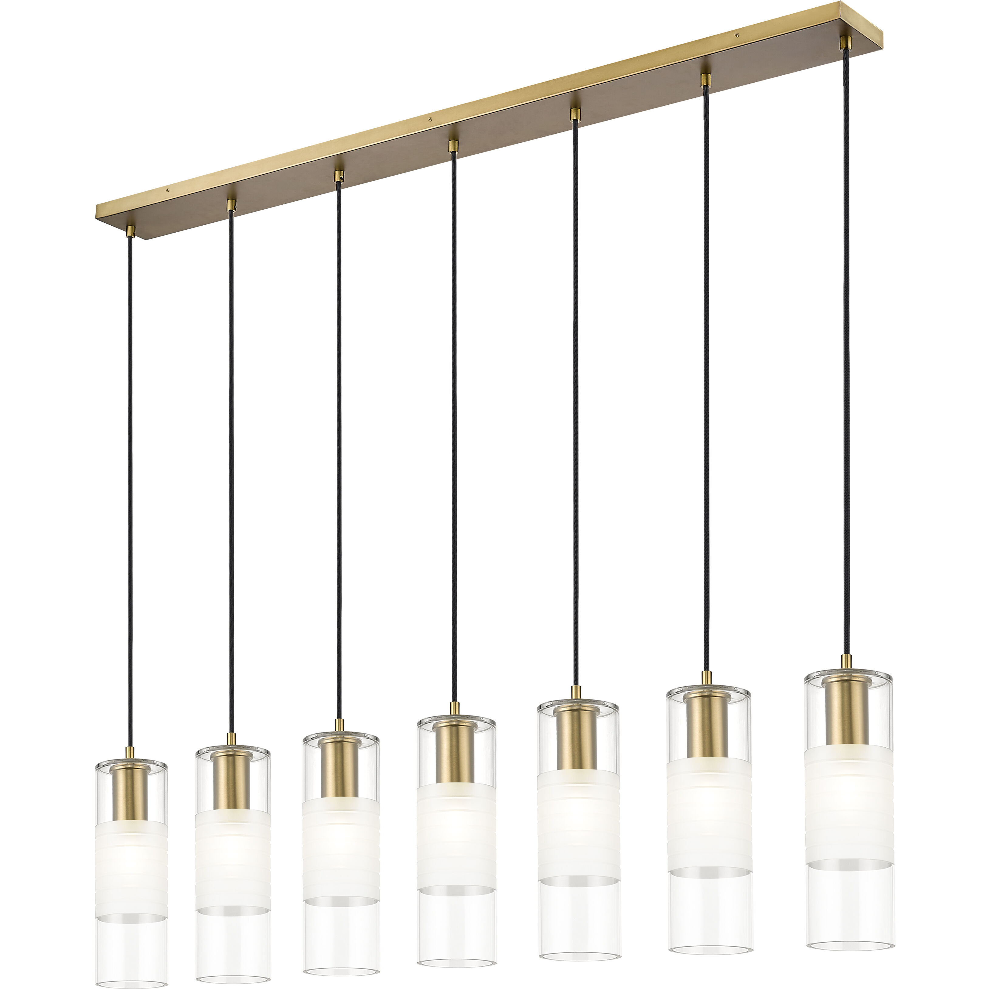 Alton 7 Light 54 inch Modern Gold Linear Chandelier Ceiling Light