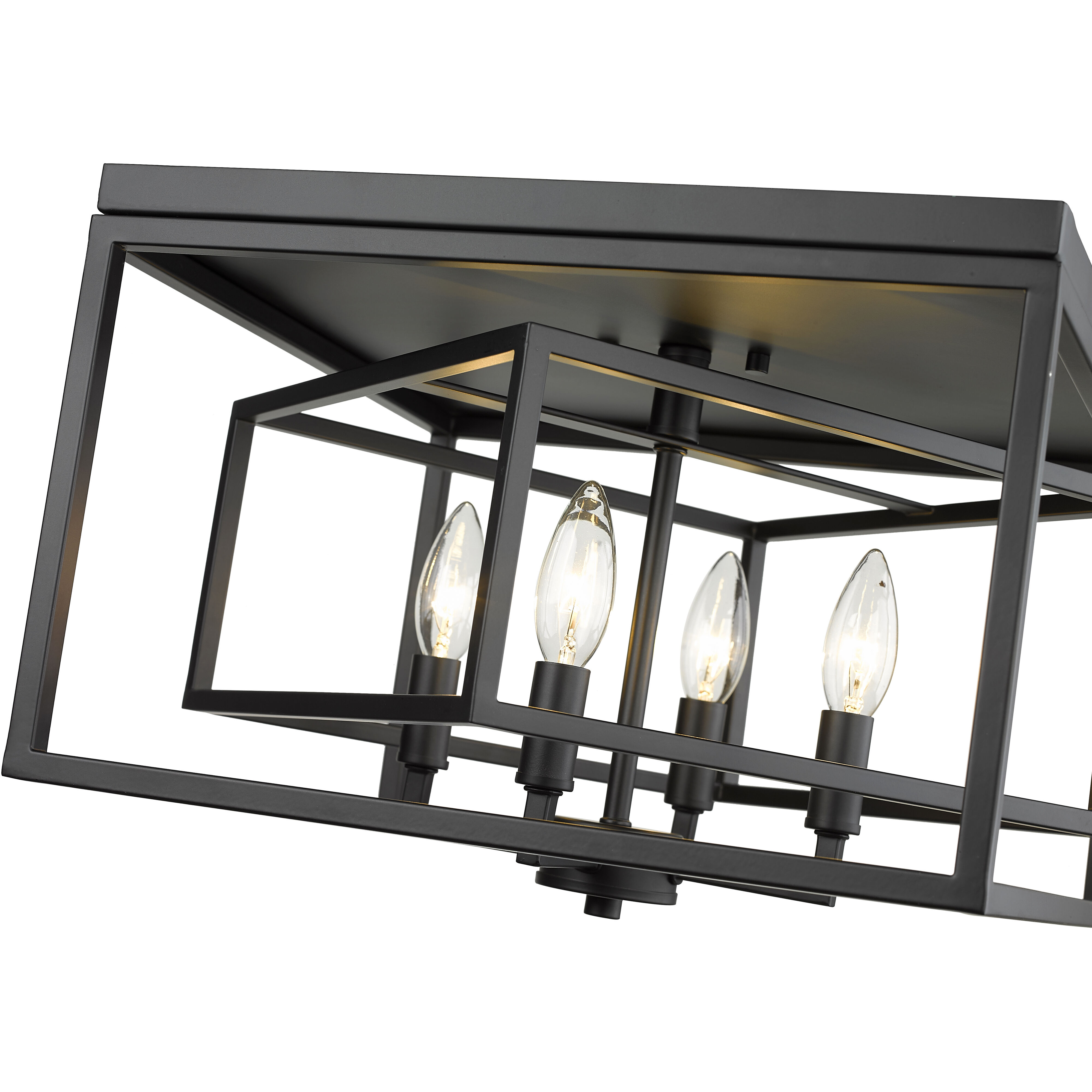 Euclid 4 Light 15 inch Matte Black Flush Mount Ceiling Light