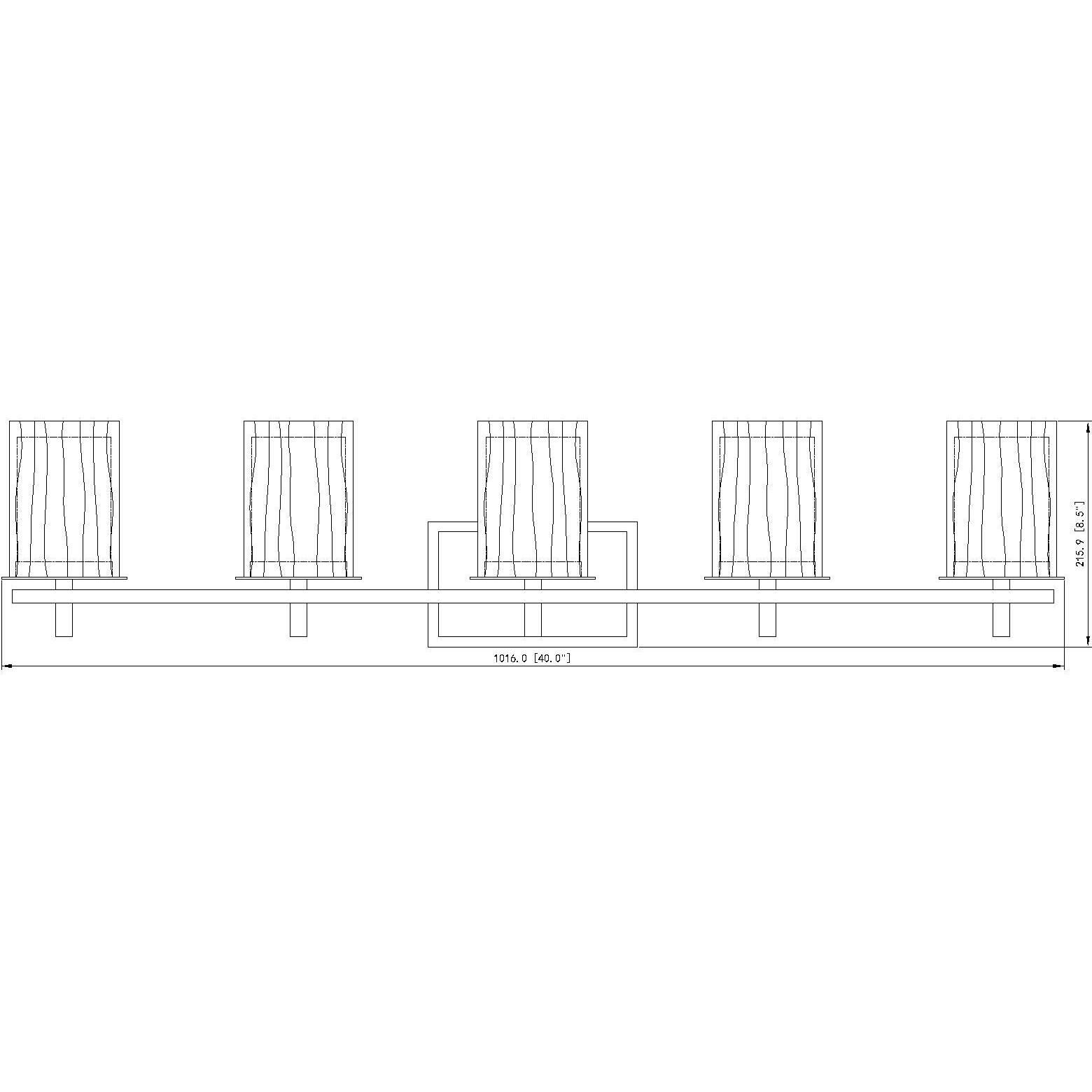 Grayson 5 Light 40 inch Modern Gold Vanity Wall Light