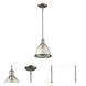 Mason 1 Light 8 inch Brushed Nickel Pendant Ceiling Light in Clear Seedy Glass