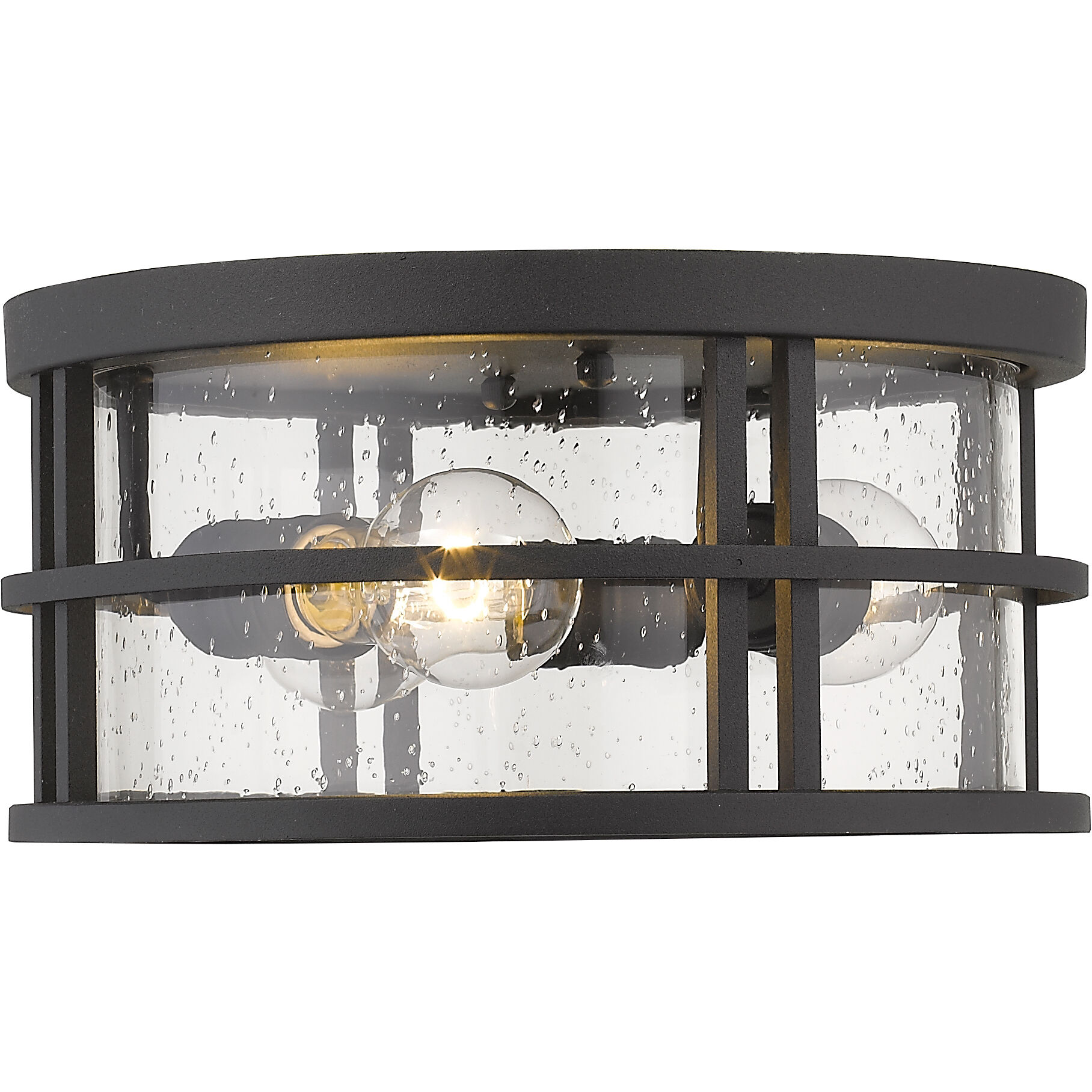 Jordan 3 Light 12 inch Black Outdoor Flush Mount