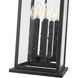 Tiberius 6 Light 12 inch Black Outdoor Chain Mount Ceiling Fixture in Clear Seedy Glass
