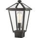 Talbot 1 Light 15 inch Black Outdoor Post Mount Fixture in Clear Beveled Glass