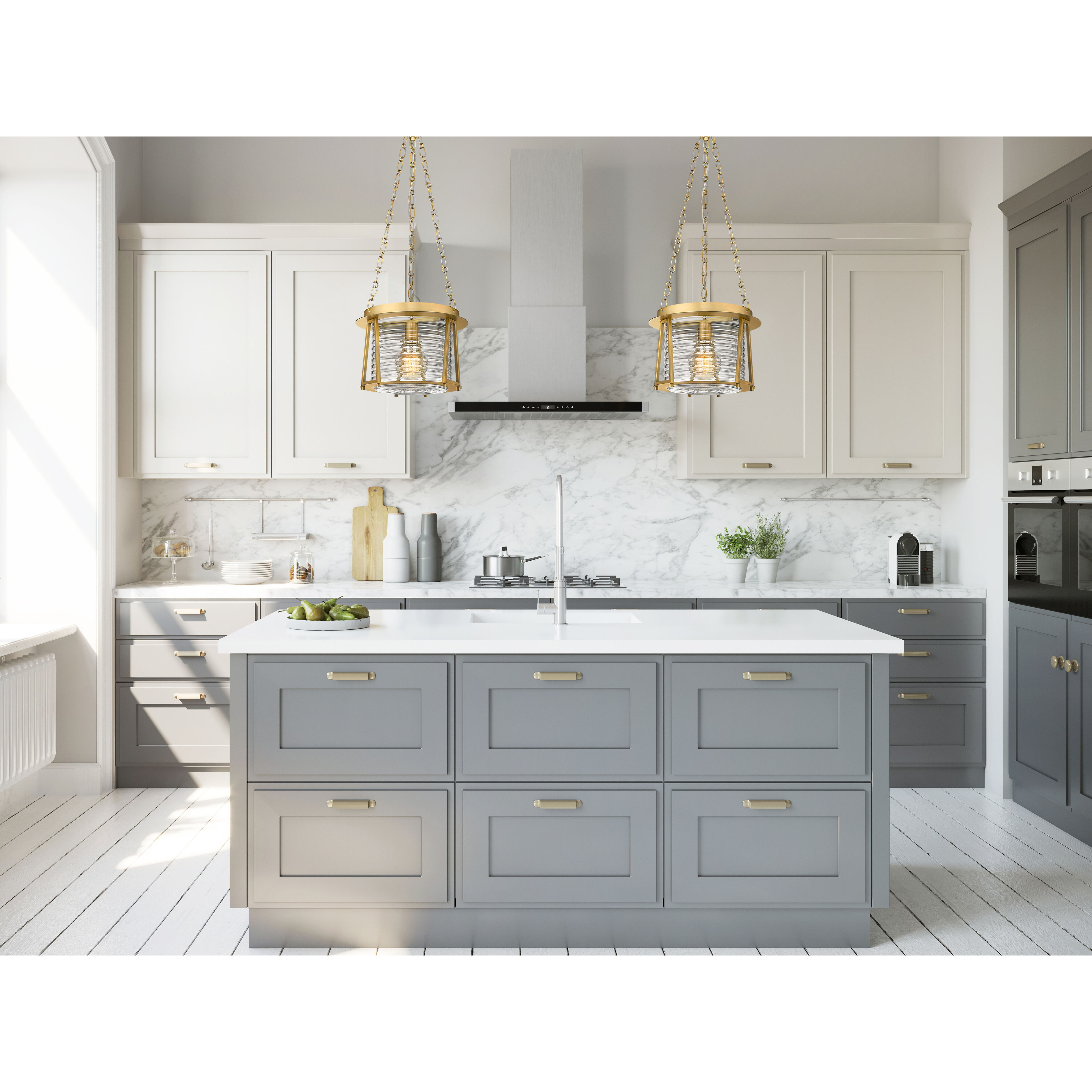 Cape Harbor 1 Light 13 inch Rubbed Brass Pendant Ceiling Light