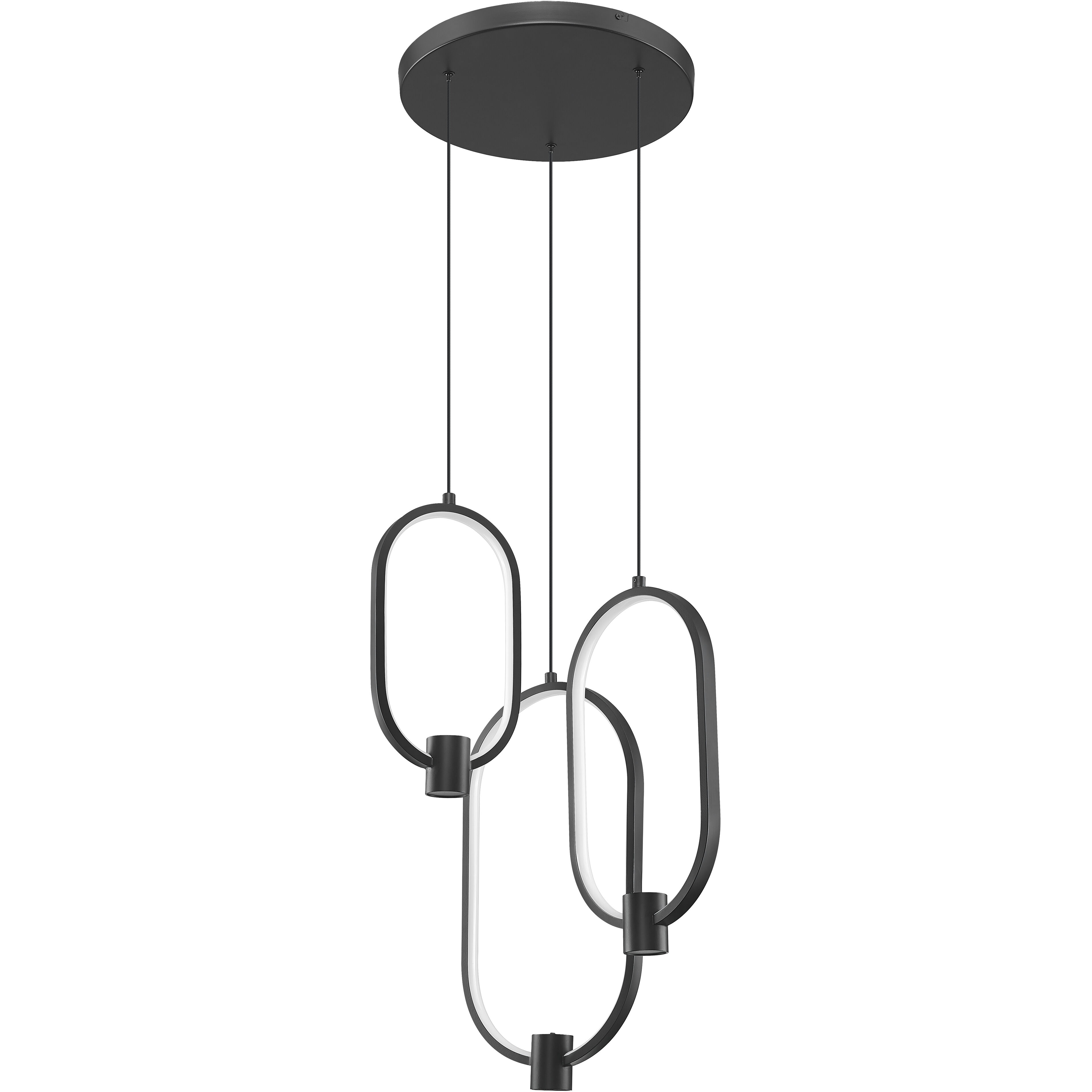 Saros LED 16.25 inch Matte Black Chandelier Ceiling Light