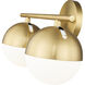 Realm Sphere 2 Light 16 inch Modern Gold Bath Vanity Wall Light
