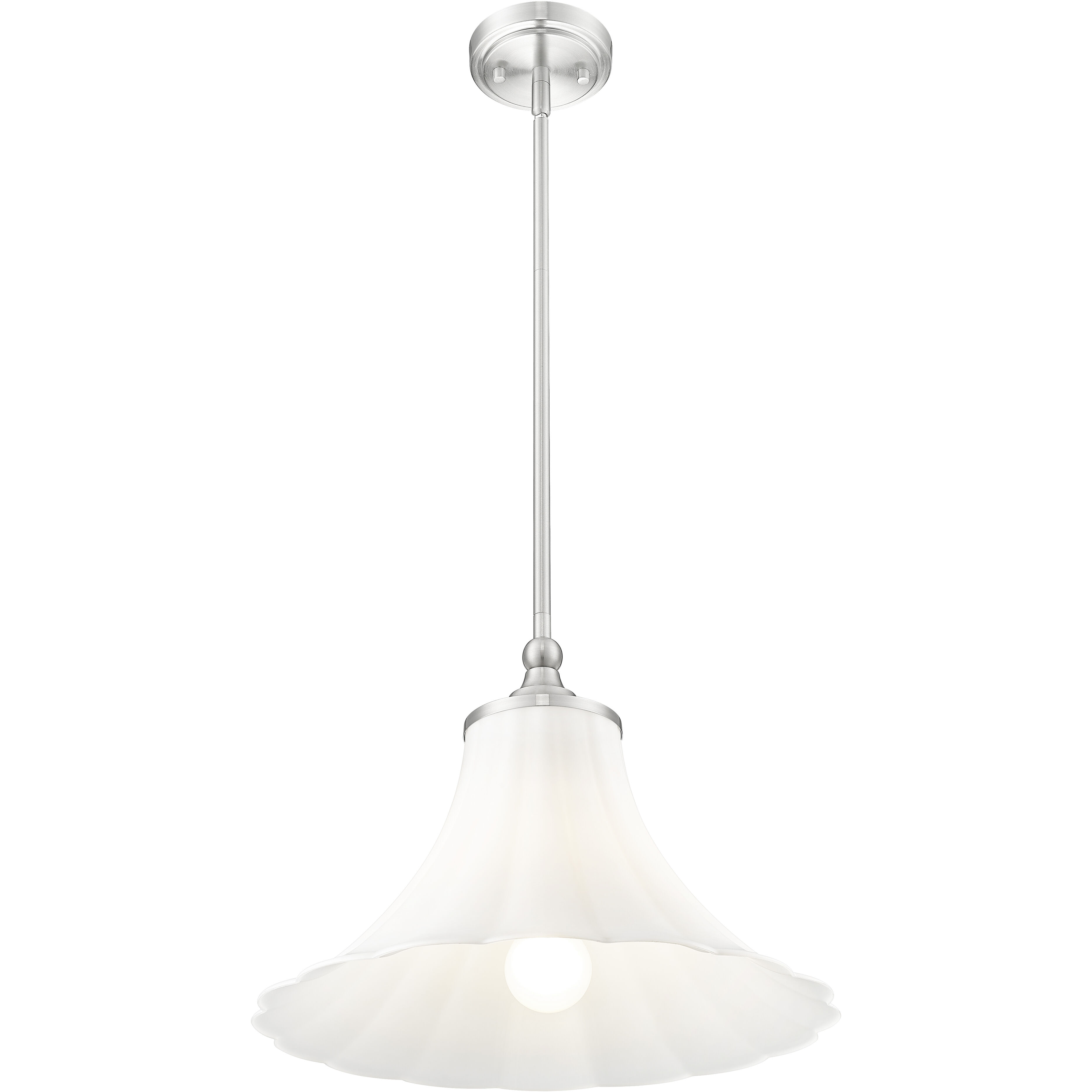 Fleur 1 Light 16 inch Brushed Nickel Pendant Ceiling Light