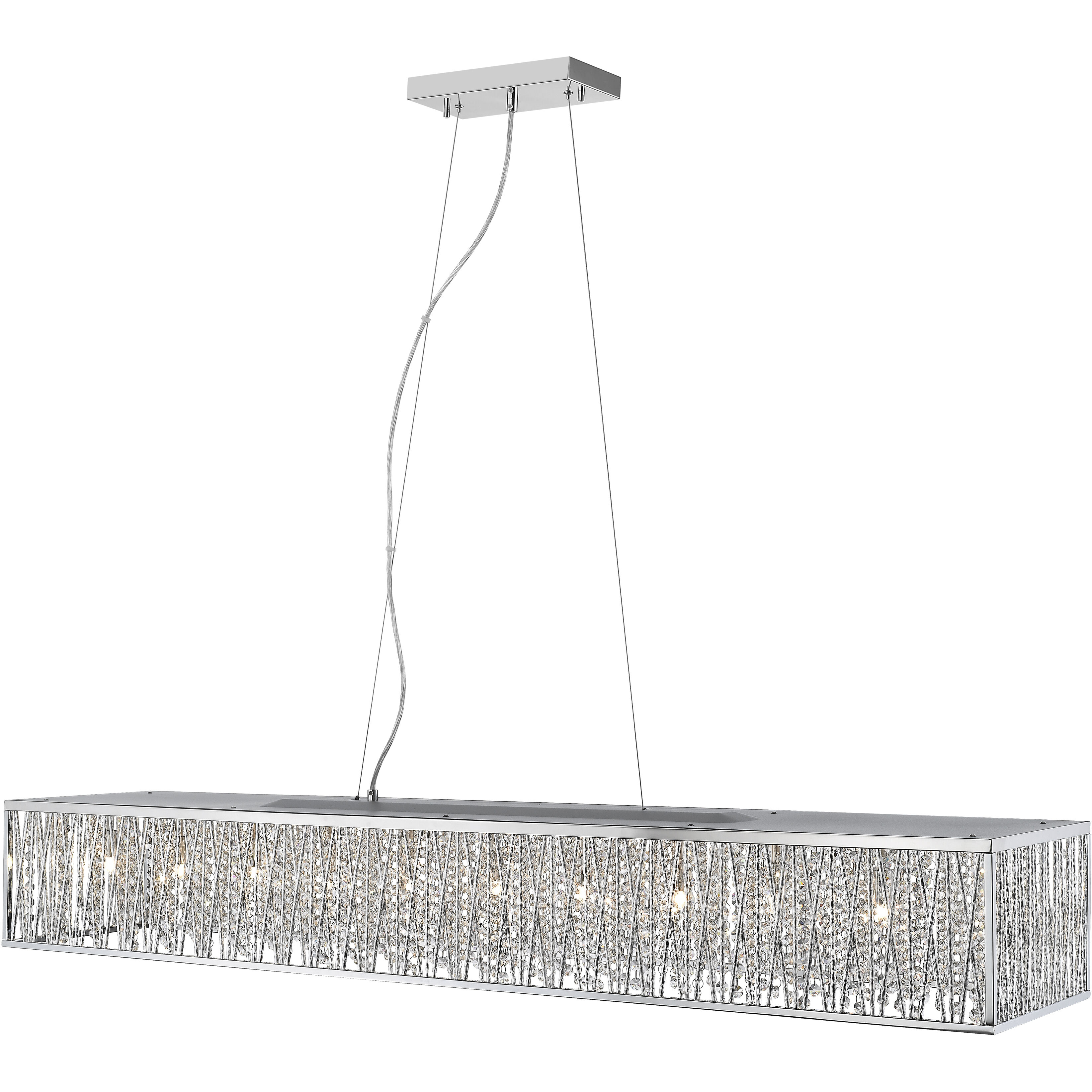 Terra 11 Light 56.5 inch Chrome Billiard Light Ceiling Light