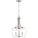 Joliet 3 Light 15.75 inch Brushed Nickel Pendant Ceiling Light