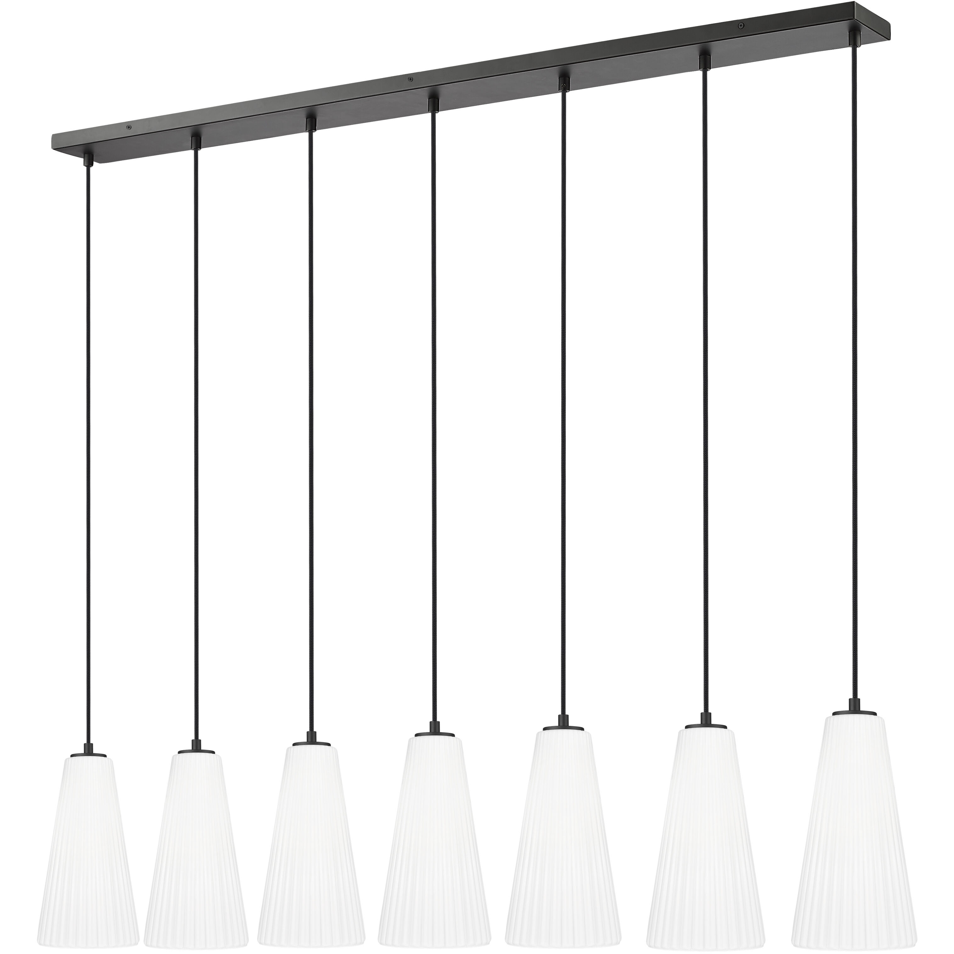Farrell 7 Light 54 inch Matte Black Linear Chandelier Ceiling Light