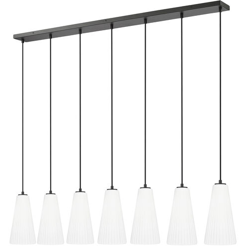 Farrell 7 Light 54 inch Matte Black Linear Chandelier Ceiling Light