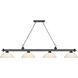 Cordon 4 Light 81.25 inch Bronze Plate Billiard Ceiling Light in Matte Opal Glass