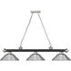 Cordon 3 Light 58 inch Matte Black and Brushed Nickel Billiard Ceiling Light in Brushed Nickel Steel
