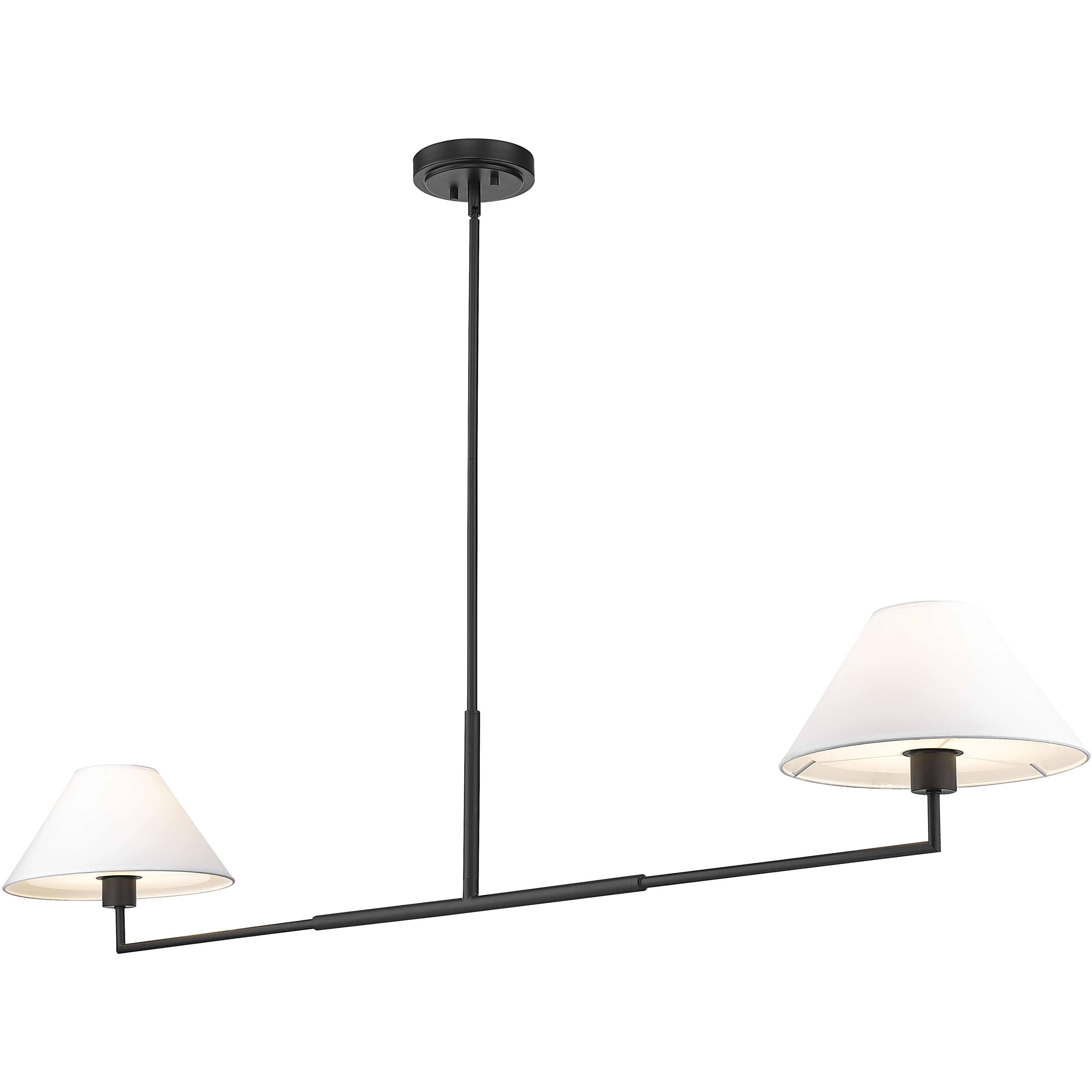 Z-Lite 744-62L-MB Leila 2 Light 12 inch Matte Black Chandelier Ceiling Light