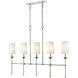 Emily 5 Light 51 inch Polished Nickel Linear Chandelier Ceiling Light