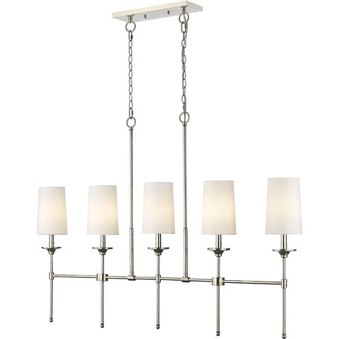 Emily 5 Light 51 inch Polished Nickel Linear Chandelier Ceiling Light