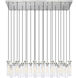 Beau 23 Light 54 inch Brushed Nickel Linear Chandelier Ceiling Light
