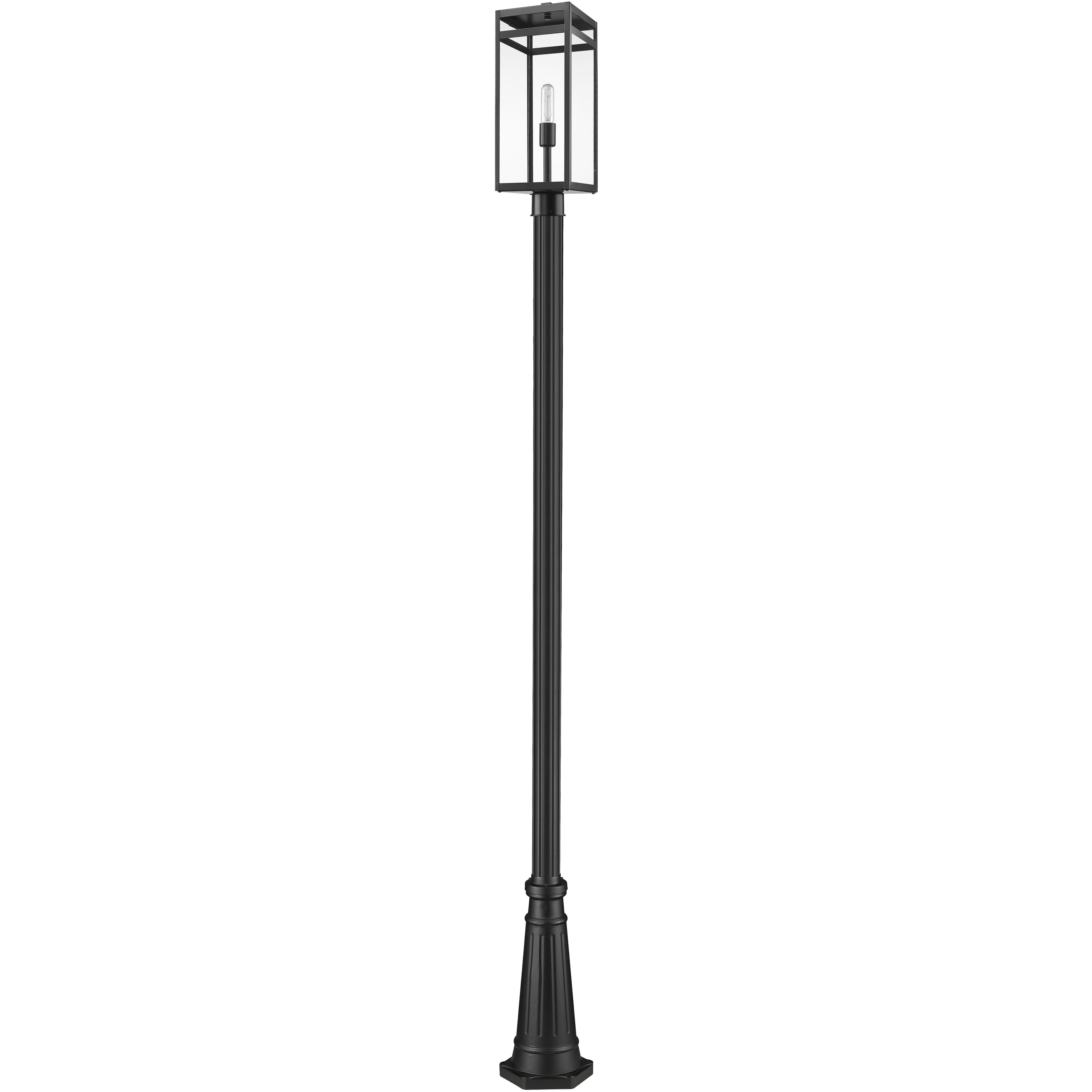 Nuri 1 Light 115.5 inch Black Outdoor Post Mounted Fixture