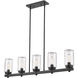 Tahoe 5 Light 4.5 inch Matte Black Outdoor Linear Chandelier