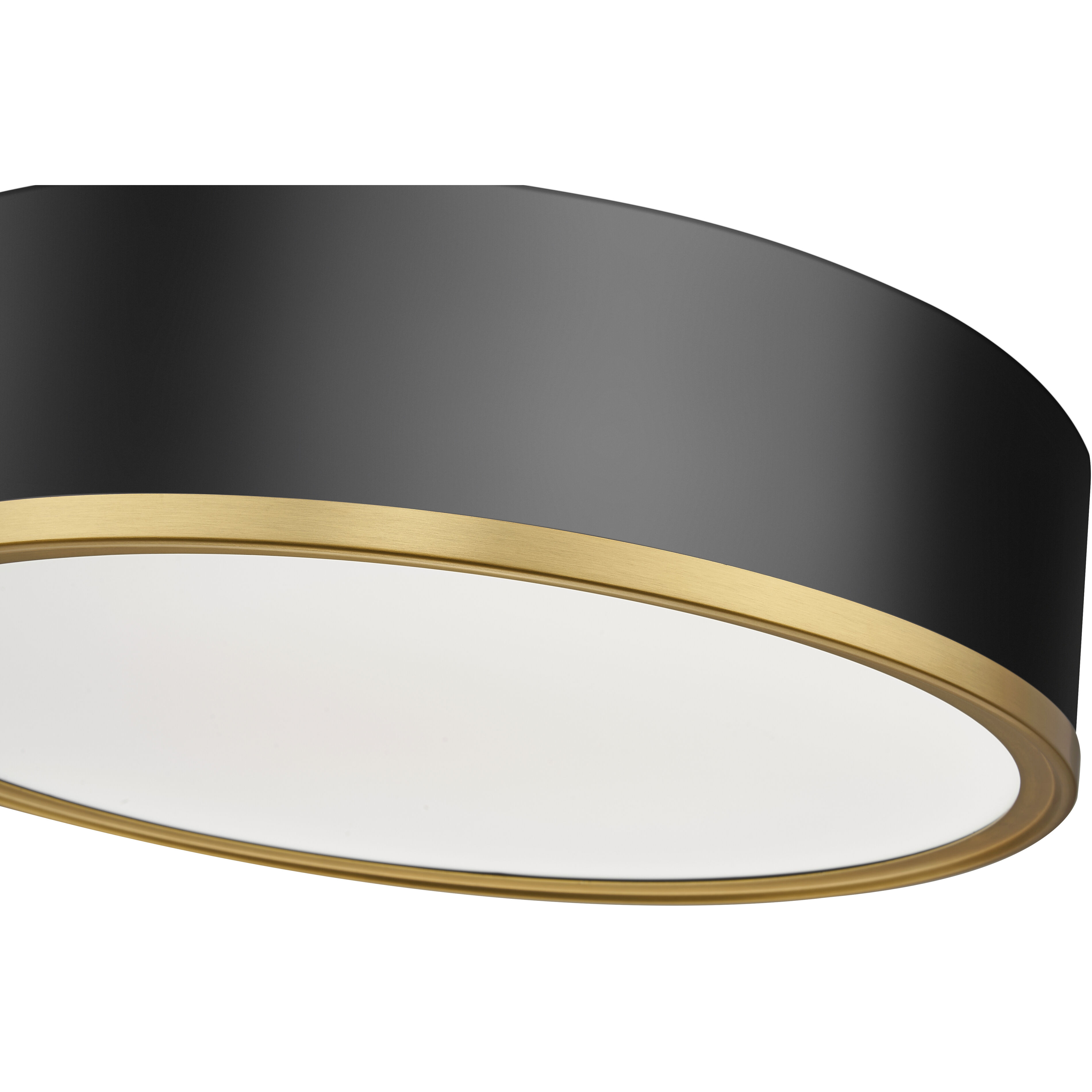Bradley LED 16 inch Matte Black and Modern Gold Flush Mount Ceiling Light