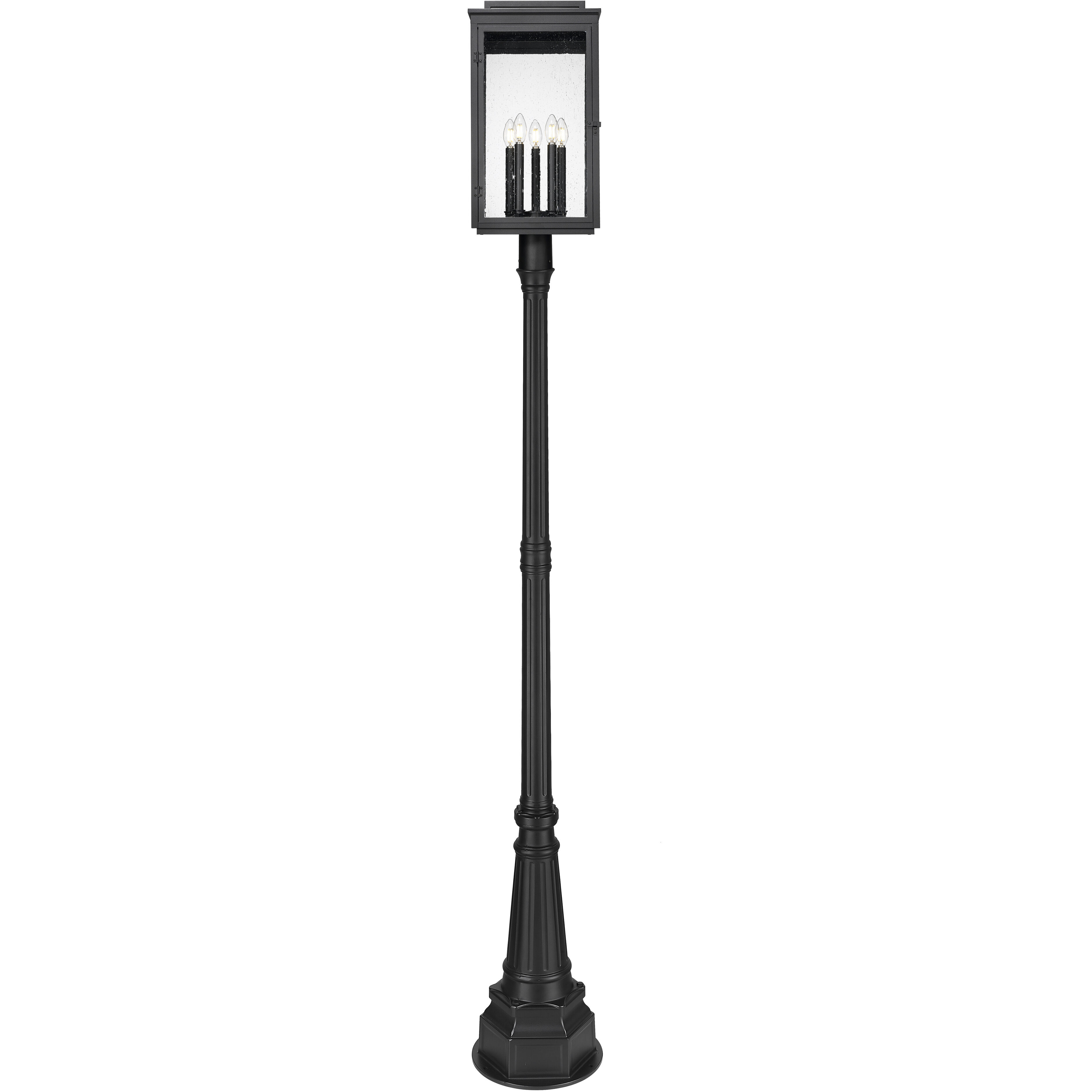 Hartwell 5 Light 108.75 inch Sand Black Outdoor Post Mounted Fixture