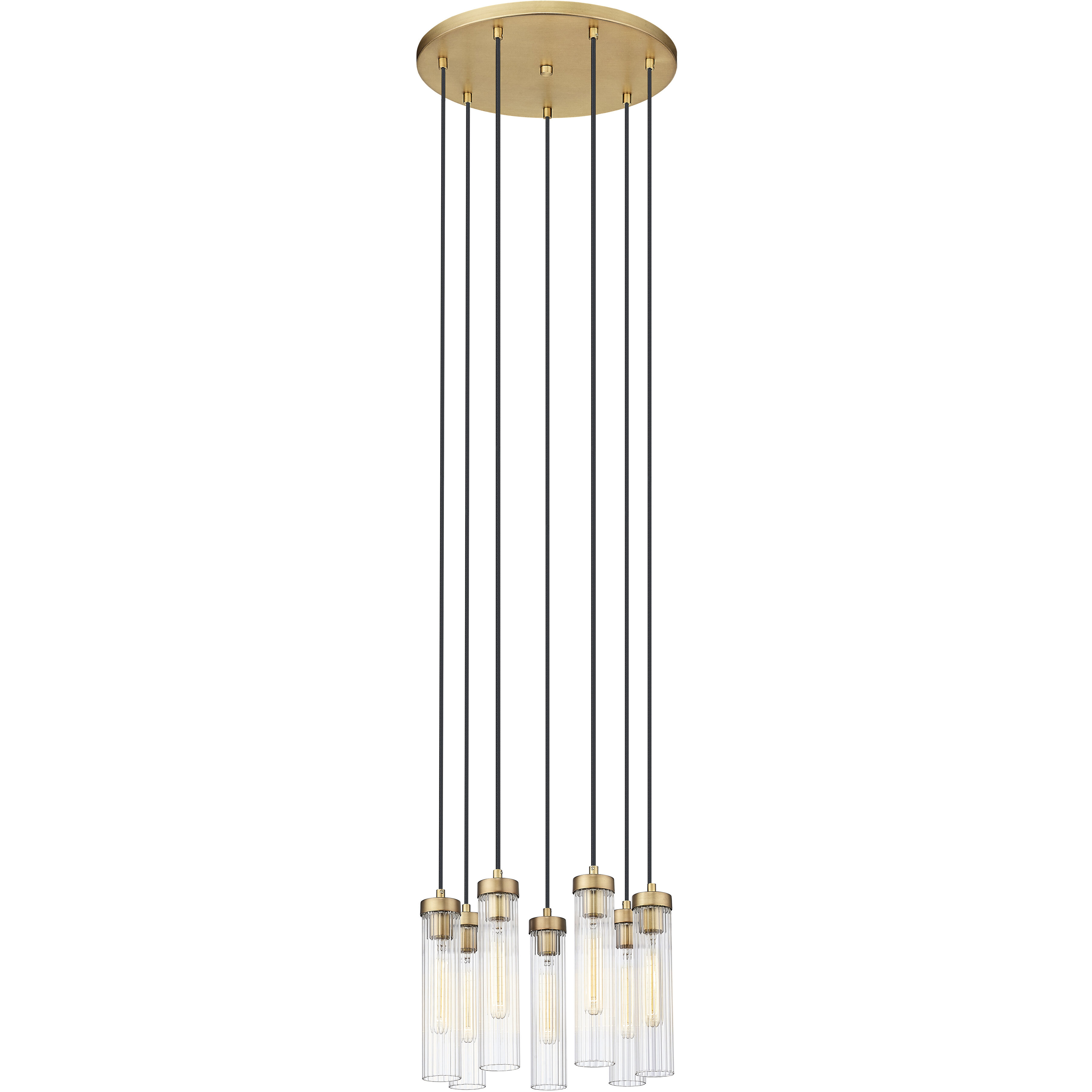 Beau 7 Light 18 inch Rubbed Brass Chandelier Ceiling Light