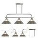 Annora 3 Light 52 inch Brushed Nickel Billiard Ceiling Light in 14.39, Clear Ribbed and Brushed Nickel Glass and Steel