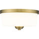 Arlington 2 Light 12.25 inch Heritage Brass Flush Mount Ceiling Light