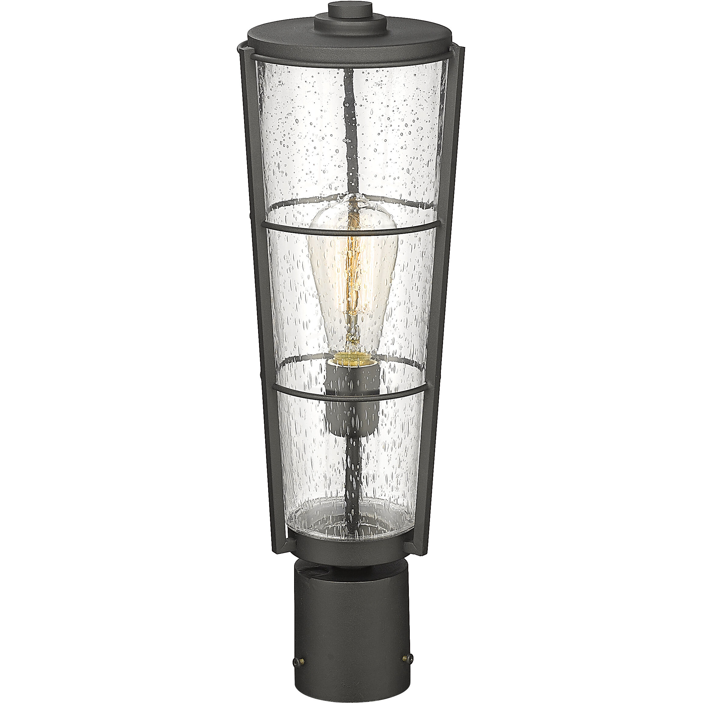 Helix 1 Light 19.5 inch Black Outdoor Post Mount Fixture