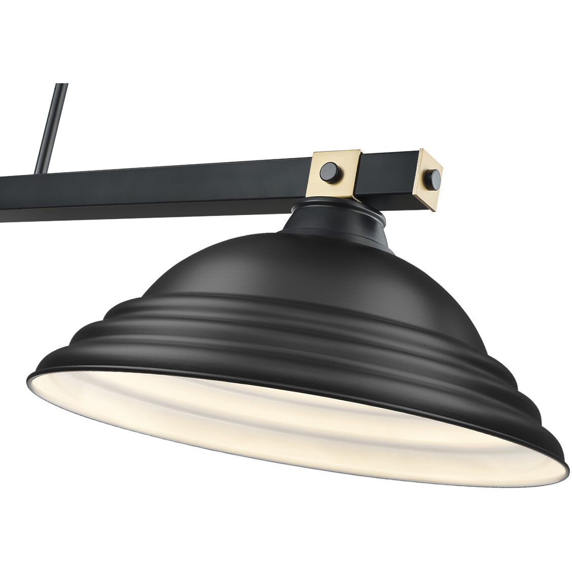 Bronte 3 Light 54.75 inch Matte Black and Rubbed Brass Billiard Light Ceiling Light