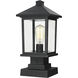 Portland 1 Light 17 inch Black Outdoor Pier Mounted Fixture in Clear Beveled Glass, 5.07