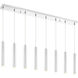 Forest LED 44.25 inch Chrome Linear Chandelier Ceiling Light in 8, 22, Chrome Steel