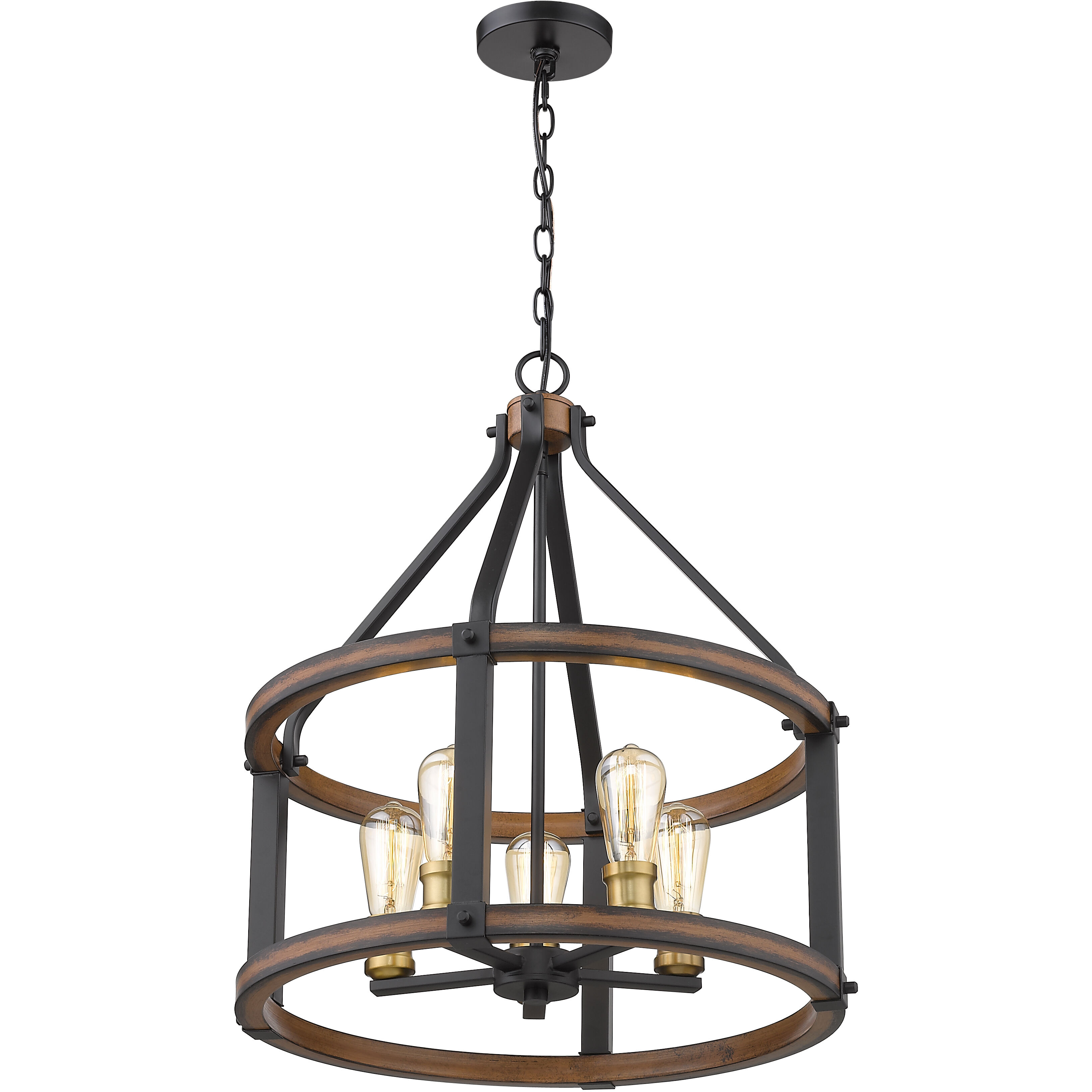Kirkland 5 Light 20 inch Rustic Mahogany Chandelier Ceiling Light
