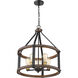 Kirkland 5 Light 20 inch Rustic Mahogany Chandelier Ceiling Light