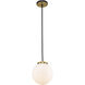 Parsons 1 Light 10 inch Matte Black and Olde Brass Pendant Ceiling Light